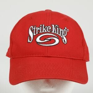 Strike King Fishing Lures Embroidered Logo H&L Ball Cap Hat Solid Red